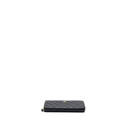 Chanel classic long zipped wallet caviar black GHW (microchip)