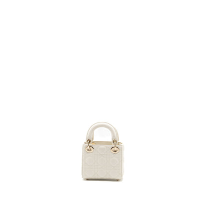 Dior micro lady dior Purse lambskin white