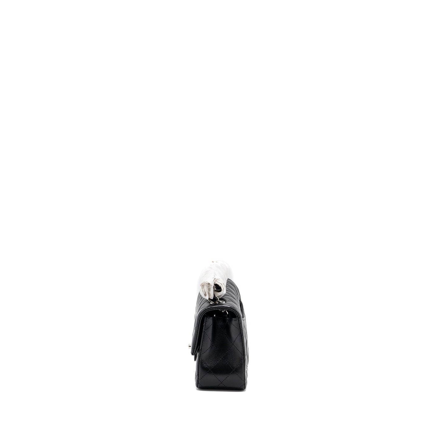 Chanel mini rectangular flap bag lambskin black HW (microchip)