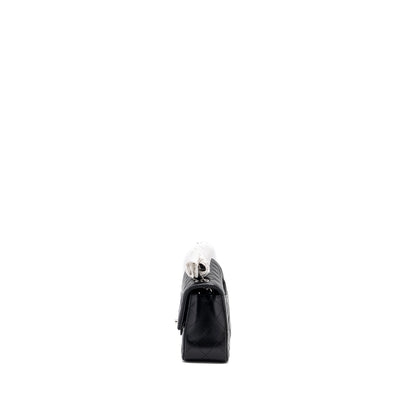 Chanel mini rectangular flap bag lambskin black HW (microchip)