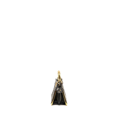 Fendi Nano Peekaboo Purse Fabric Dark Grey