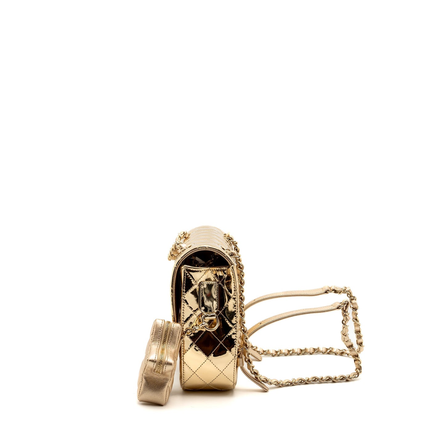 Chanel 24C backpack tar patent gold LGHW (microchip)