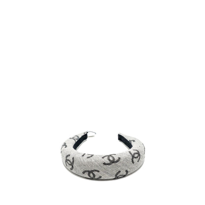 Chanel 22S CC Logo Headband Cotton White / Black