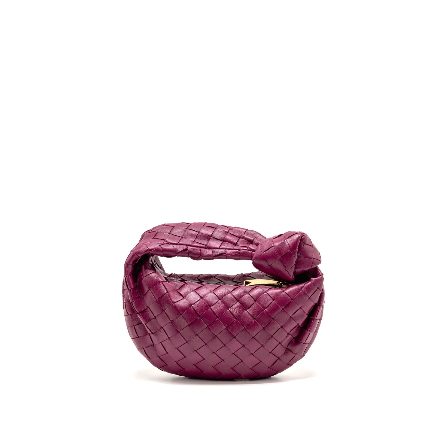 Bottega Veneta Mini Jodie Lambskin Dark Pink