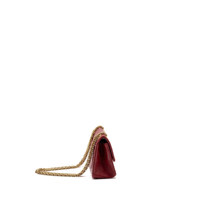Chanel mini 2.55 reissue flap bag aged calfskin red GHW