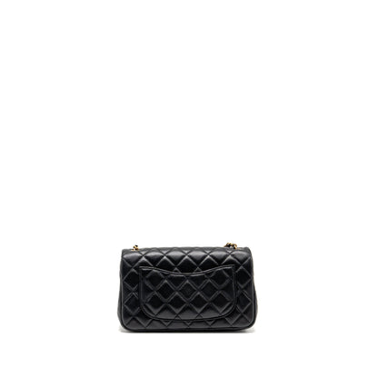 CHANEL Pearl Crush Mini Rectangular Flap Bag Lambskin Black GHW (Microchip)