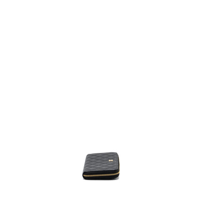 Chanel classic long zipped wallet caviar black GHW (microchip)