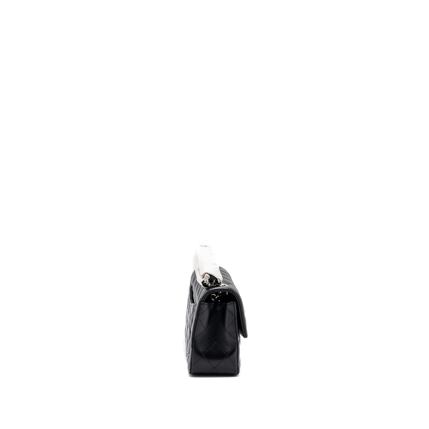 Chanel mini rectangular flap bag lambskin black HW (microchip)