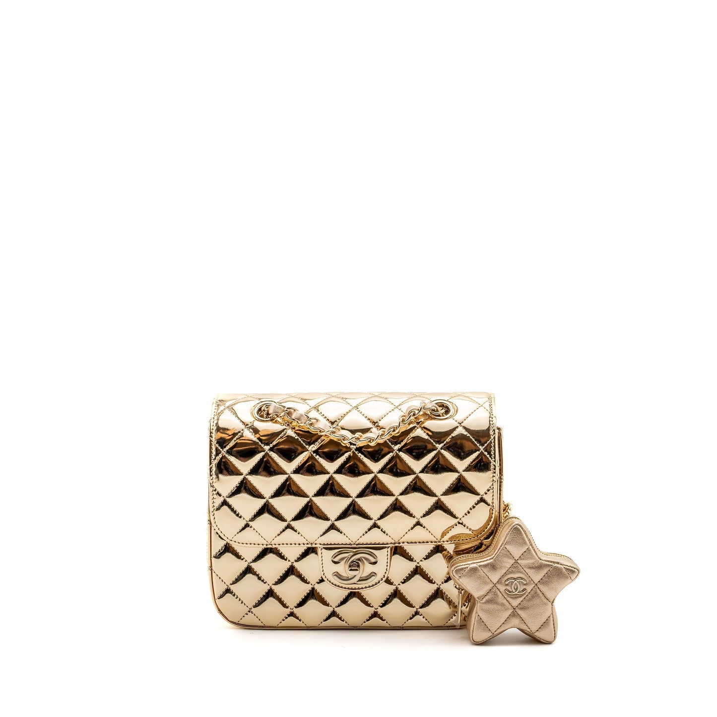 Chanel 24C backpack tar patent gold LGHW (microchip)