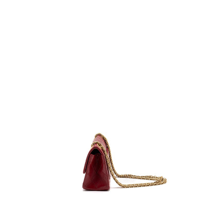 Chanel mini 2.55 reissue flap bag aged calfskin red GHW