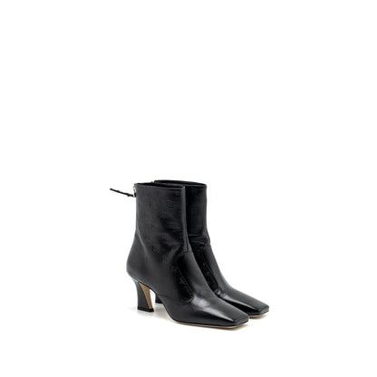 Fendi Size 38 print boots with heel leather black