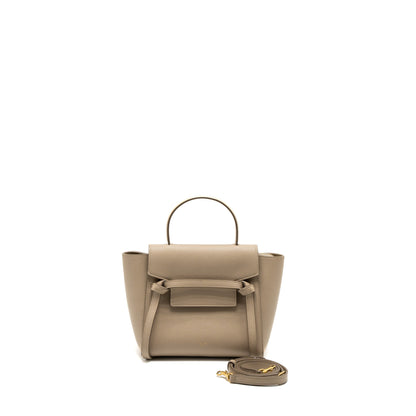 Celine Nano Belt Purse Grained Calfskin Light Beige