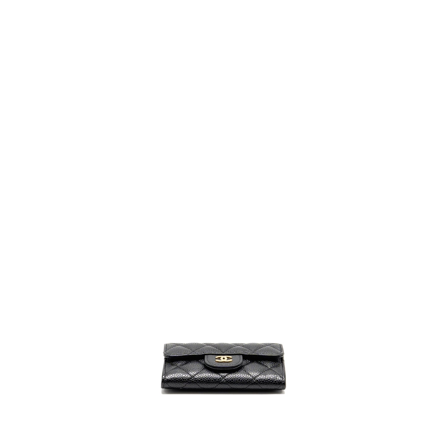 Chanel Classic Flap card holder caviar black GHW (microchip)