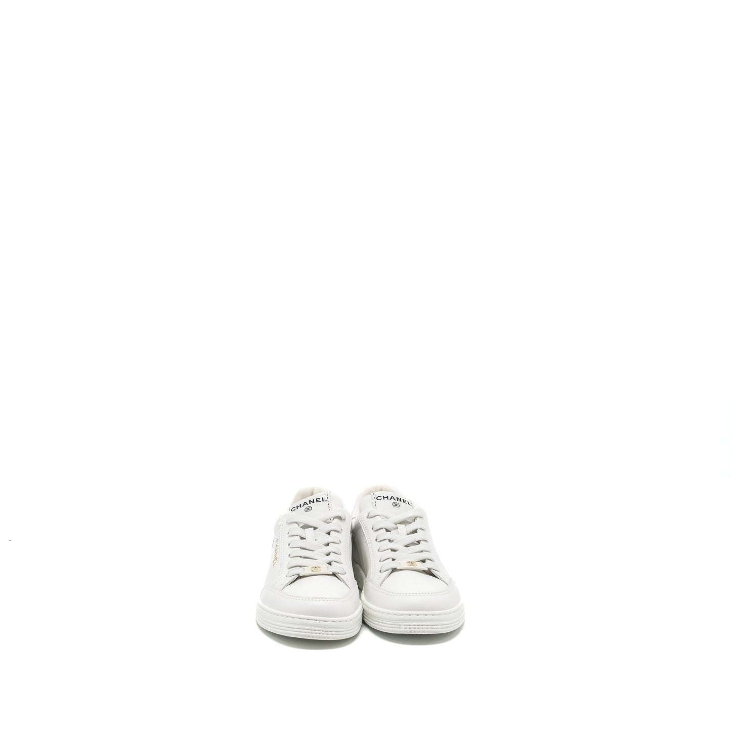 Chanel Size 37.5 Sneaker Leather White LGHW