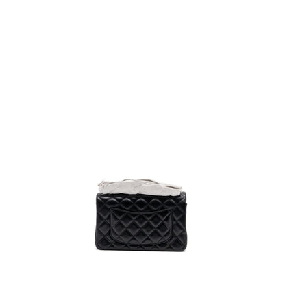 Chanel mini rectangular flap bag lambskin black HW (microchip)