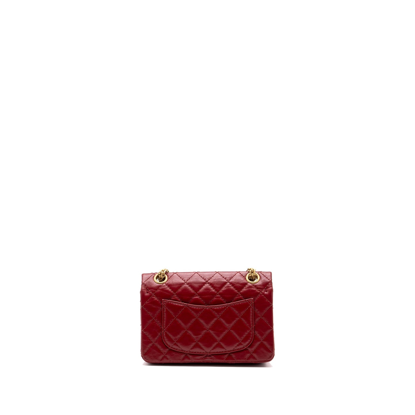Chanel mini 2.55 reissue flap bag aged calfskin red GHW