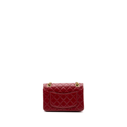 Chanel mini 2.55 reissue flap bag aged calfskin red GHW