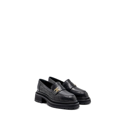 Chanel size 36.5 CC logo loafer black GHW