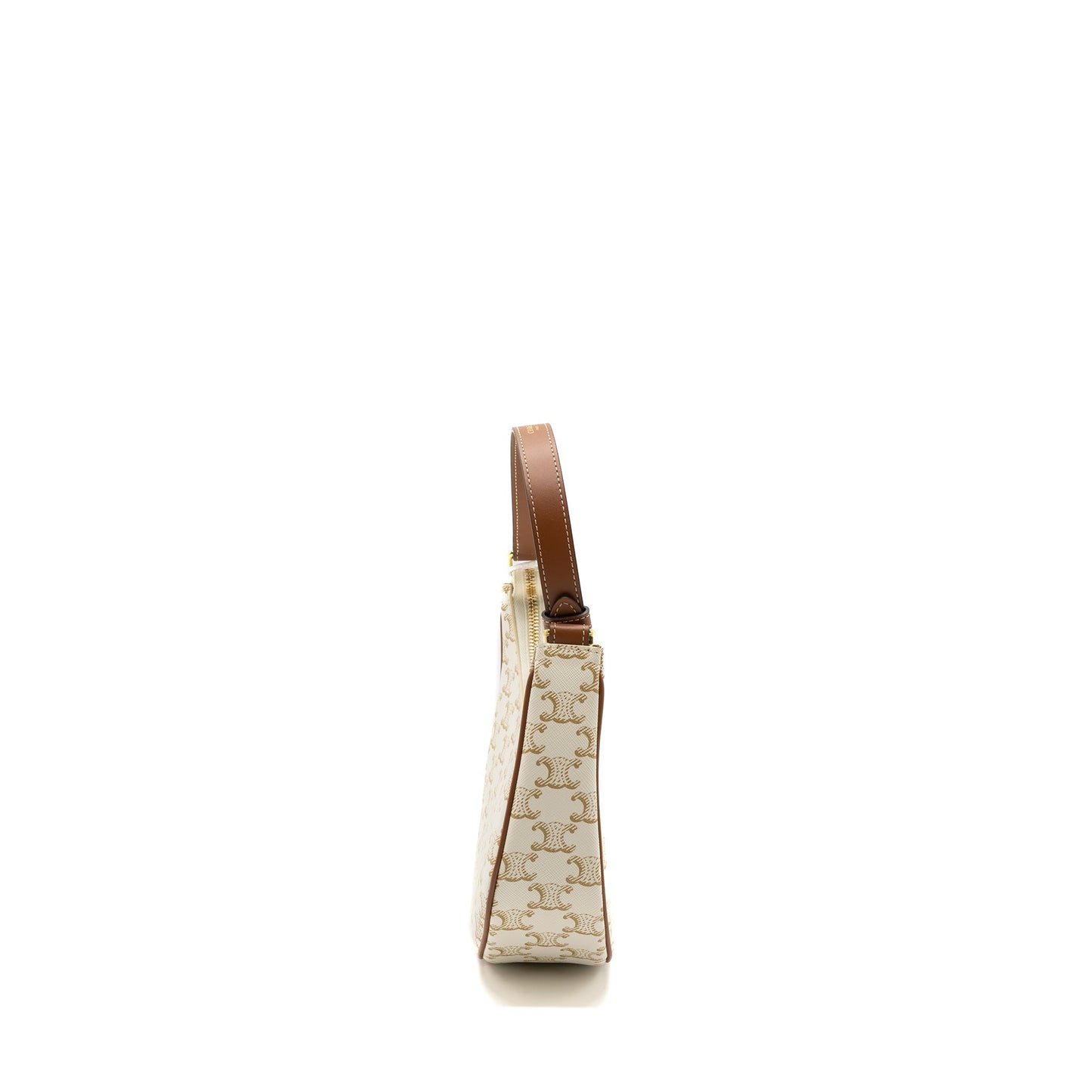 Celine Ava Purse Triomphe Canvas/ Calfskin White