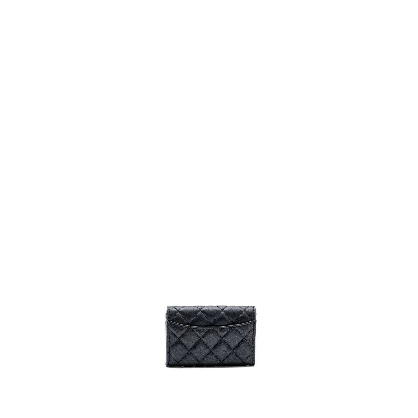 Chanel Classic Flap Card Holder Lambskin So Black SHW (microchip)