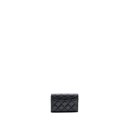 Chanel Classic Flap Card Holder Lambskin So Black SHW (microchip)