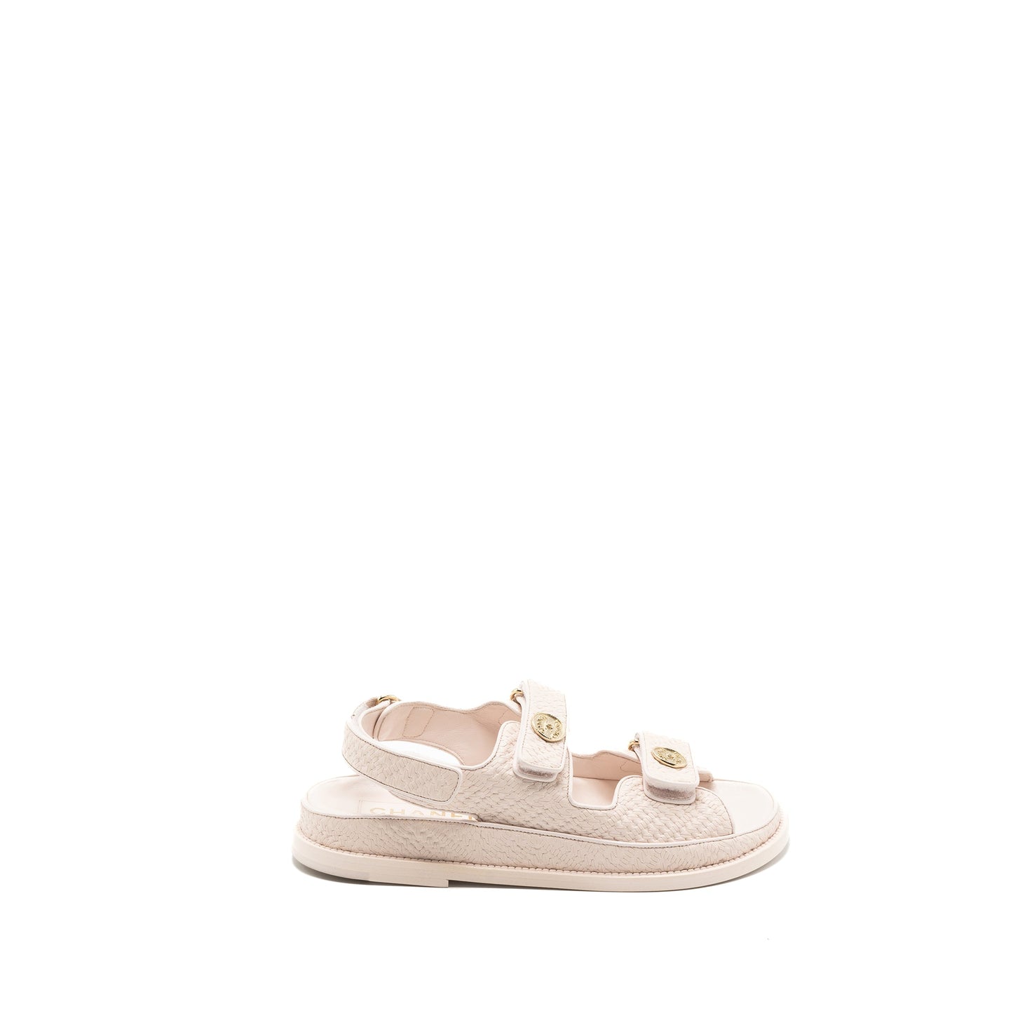 Chanel Size 37.5 Dad Sandals Medallion Light Pink GHW