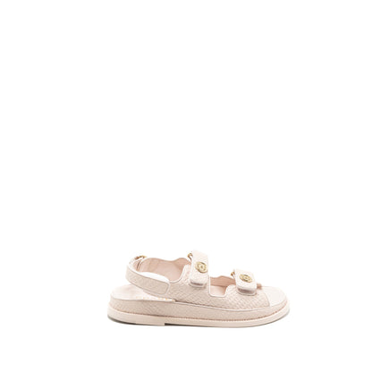 Chanel Size 37.5 Dad Sandals Medallion Light Pink GHW