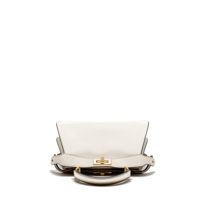 Fendi Small Peekaboo ISeeU Purse Napa Leather White/Beige