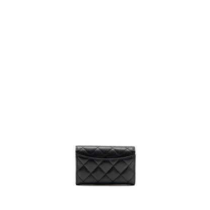 Chanel Classic Flap card holder caviar black GHW (microchip)