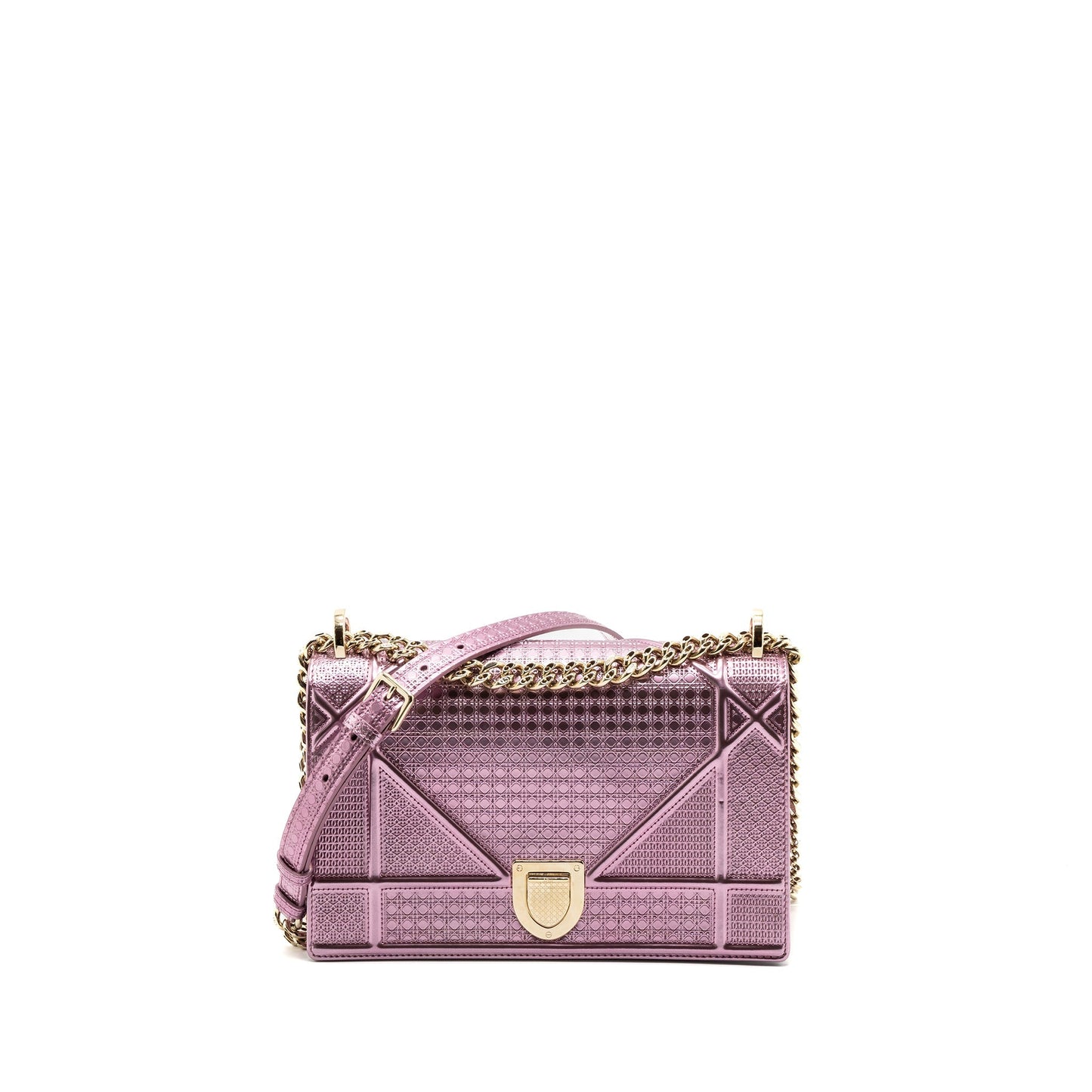 Dior Diorama Purse Metallic Pink