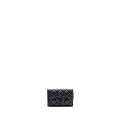 Chanel Classic Flap Card Holder Lambskin So Black SHW (microchip)