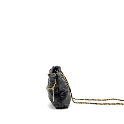 Chanel Mini 22 Bag Caviar Black GHW (Microchip)