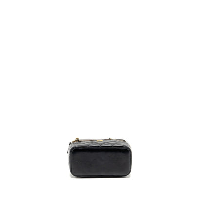 Chanel pearl crush long vanity with chain lambskin black GHW