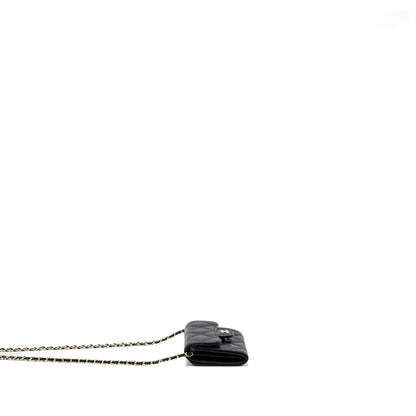 Chanel Card Holder With Chain Caviar Black LGHW