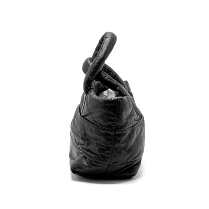 Chanel Puffy Down Down Tote Bag lambskin Black SHW