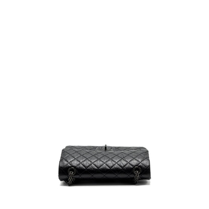Chanel Small 2.55 225 Reissue Flap Bag Aged Calfskin black with black hardware (microchip)