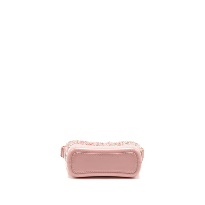 Chanel Small Gabrielle Hobo Bag Tweed/Shiny Calfskin Pink Multicoloured Hardware