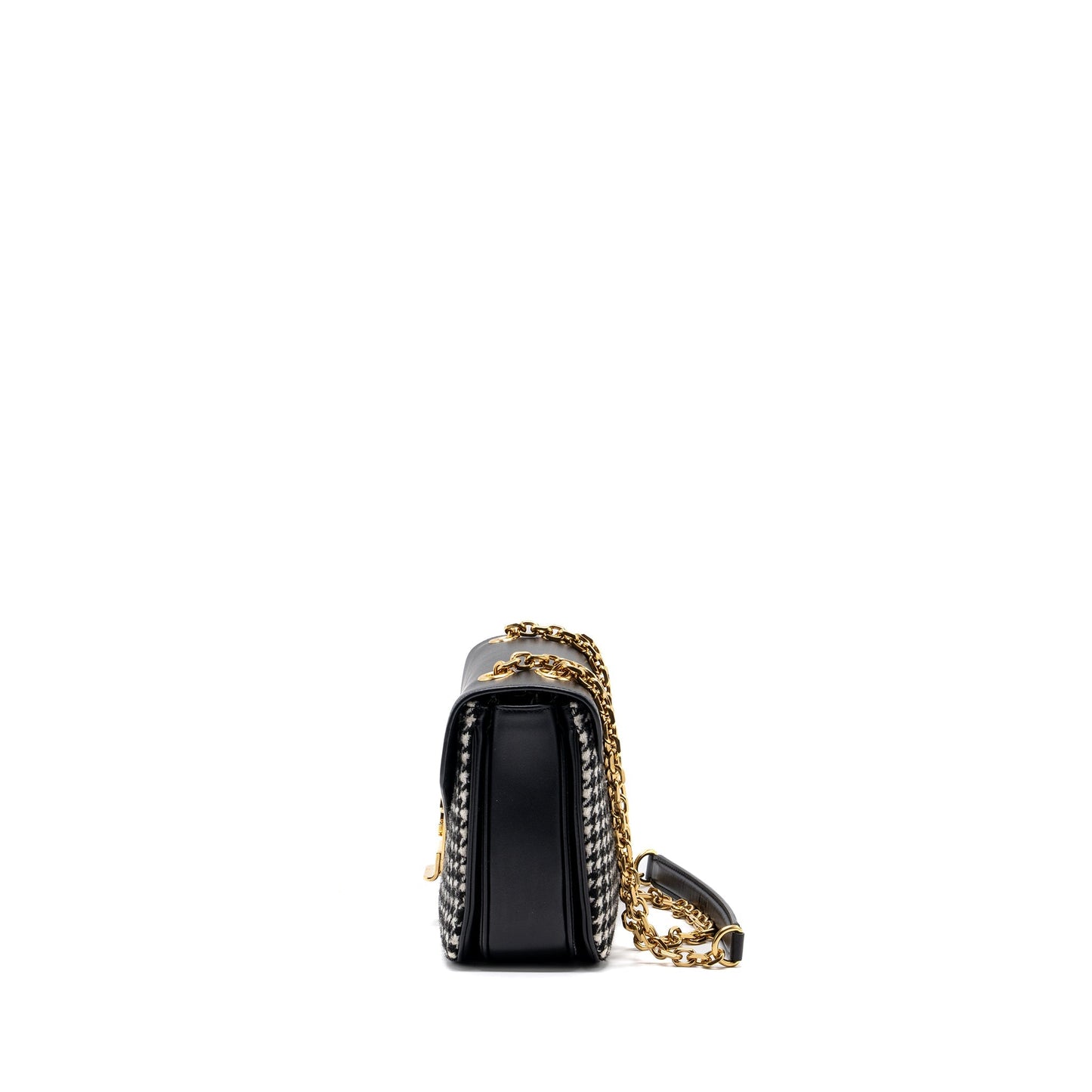 Celine Medium C Purse Tweed/ Leather Black/ White