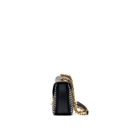 Celine Medium C Purse Tweed/ Leather Black/ White