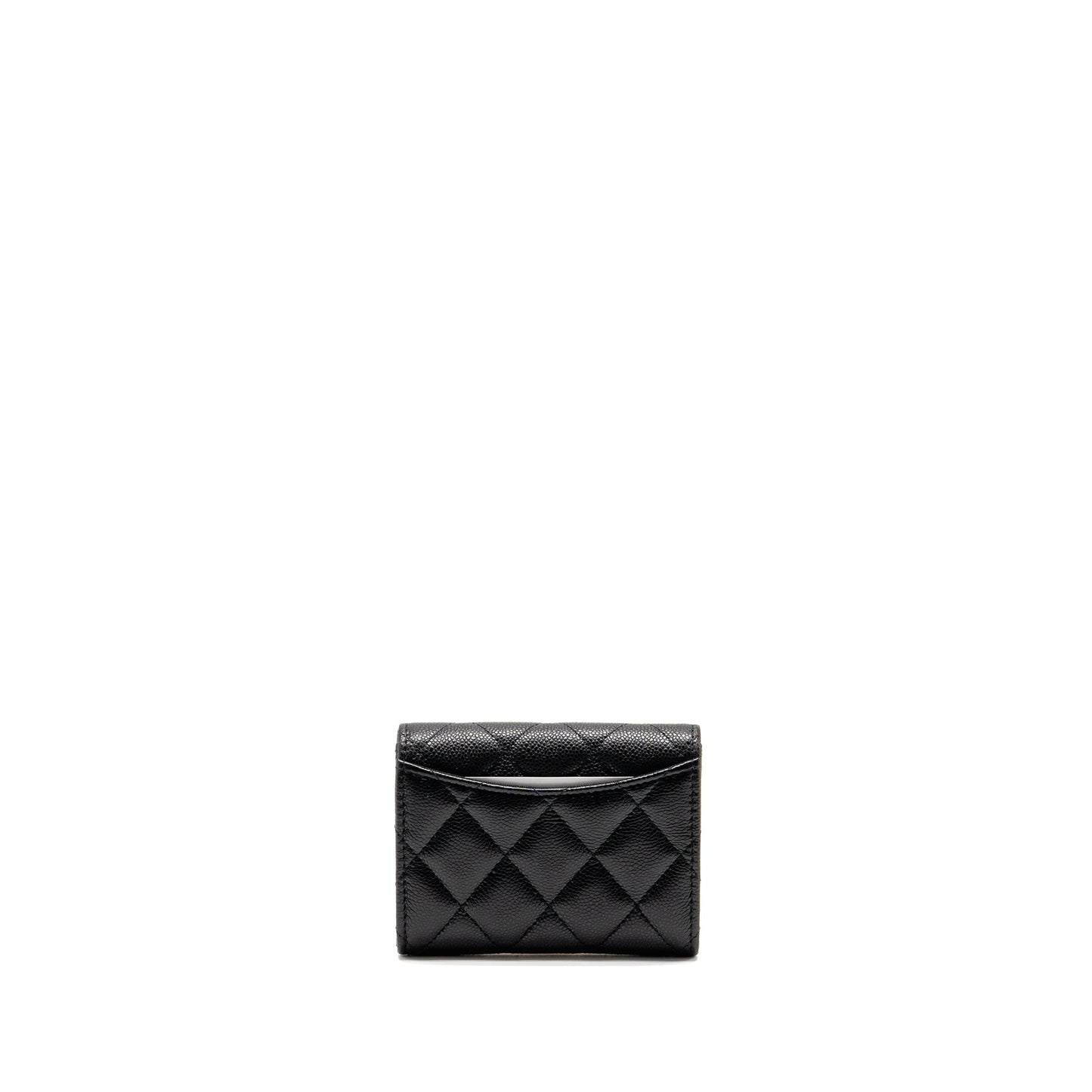 Chanel Classic Flap Card Holder Caviar Black LGHW (Microchip)