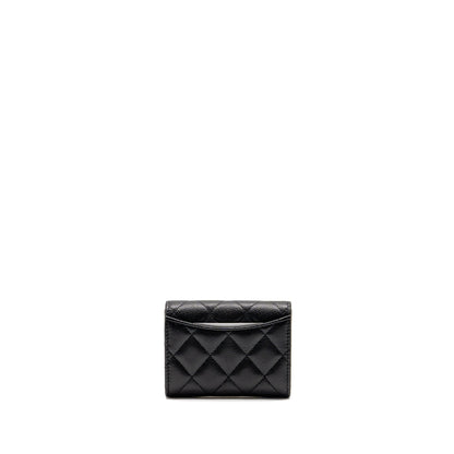 Chanel Classic Flap Card Holder Caviar Black LGHW (Microchip)