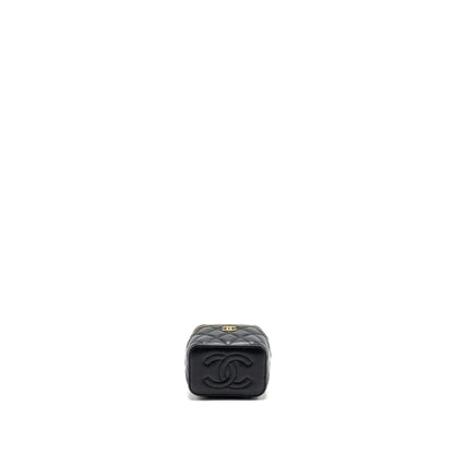 Chanel Top Handle Mini Vanity Case with Chain Lambskin Black GHW (Microchip)