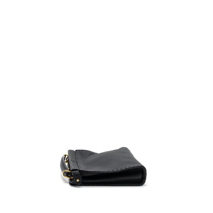 Fendi Peekaboo Fit Mini Selleria Purse with topstiching Leather Black