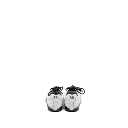 Balenciaga Size 36 Zen Logo-Print Low-top Sneakers Faux Leather White/Black