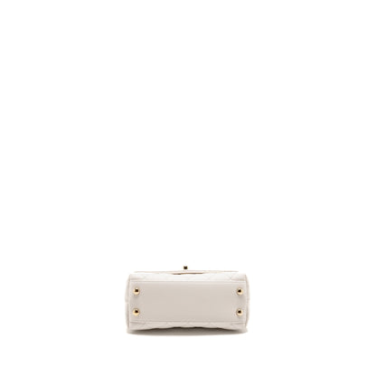 Chanel Mini Coco Handle Caviar WHITE LGHW (Microchip)