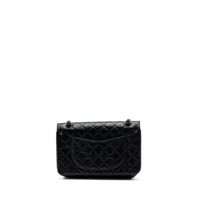 Chanel Small 2.55 225 Reissue Flap Bag Aged Calfskin black with black hardware (microchip)
