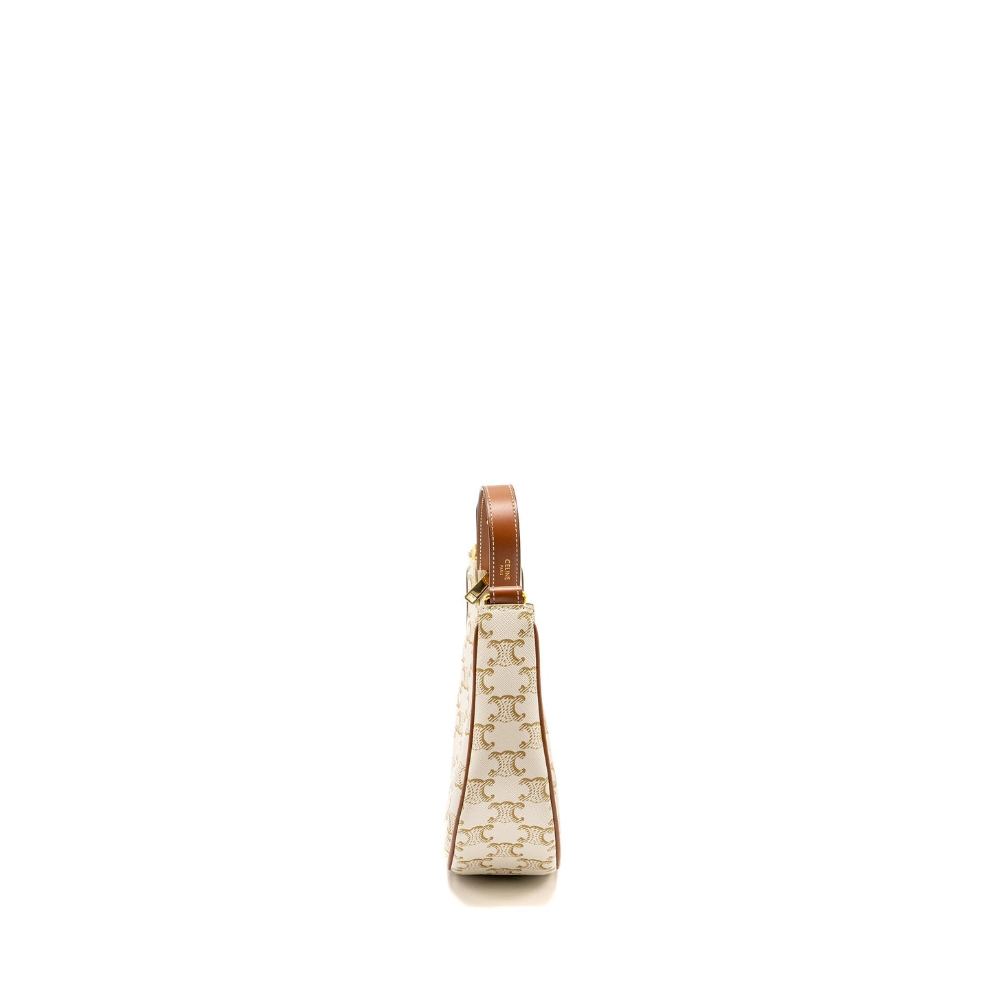 Celine Medium Ava Purse Triomphe Canvas/Calfskin White/Brown
