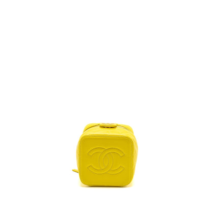 Chanel CC Vanity Case Bag Calfskin Yellow GHW (Microchip)