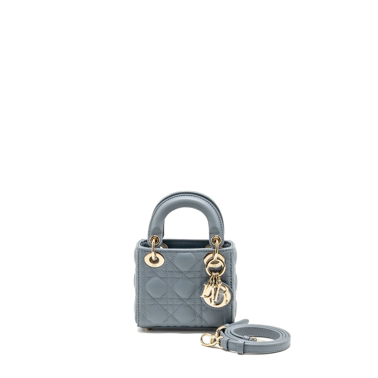 Dior Micro Lady Dior Cannage Lambskin Grey