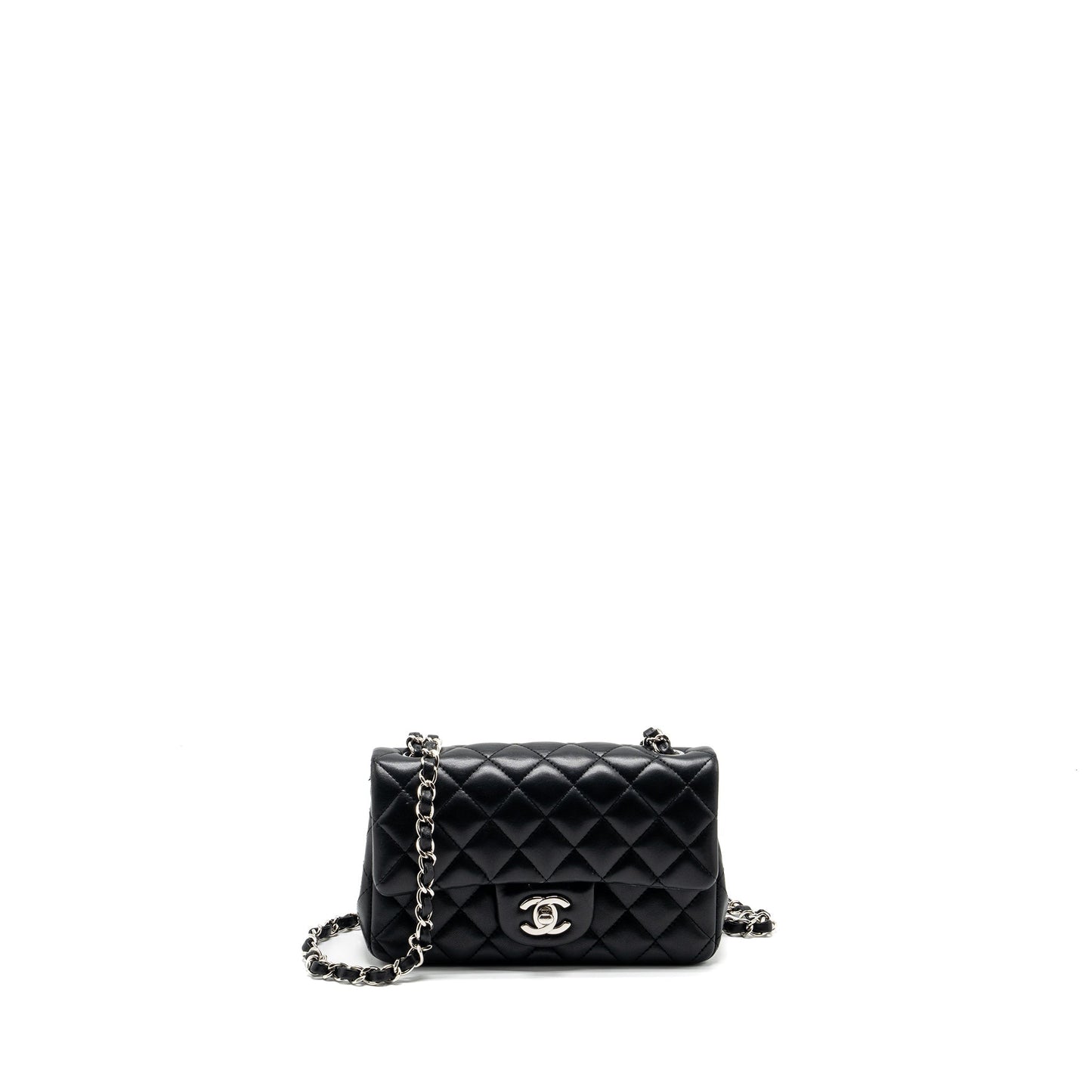 Chanel Mini Rectangular flap bag lambskin black SHW